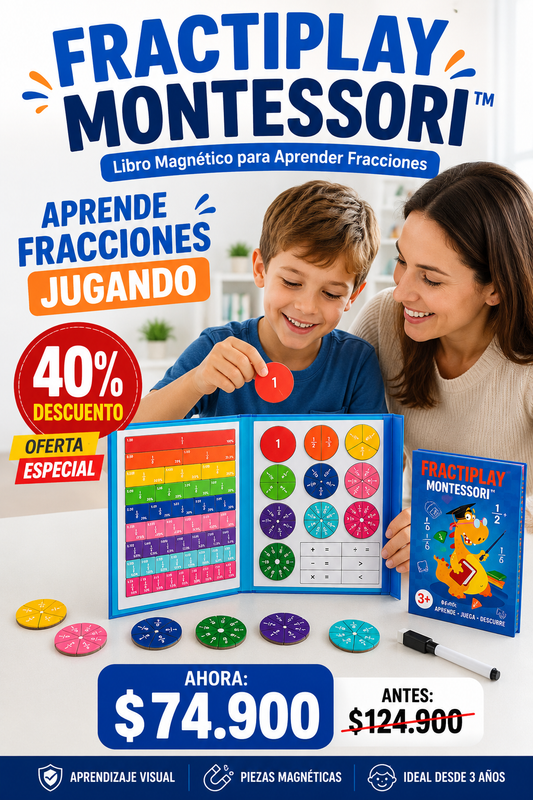 FractiPlay Montessori™ – Libro Magnético para Aprender Fracciones