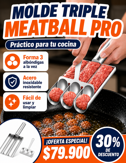 Molde triple MeatBall Pro - Cuchara para albondigas
